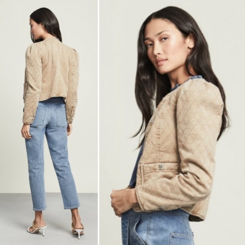 NWT! VERONICA BEARD  CAMILLA QUILTED JACKET Tan Sierra Size Small